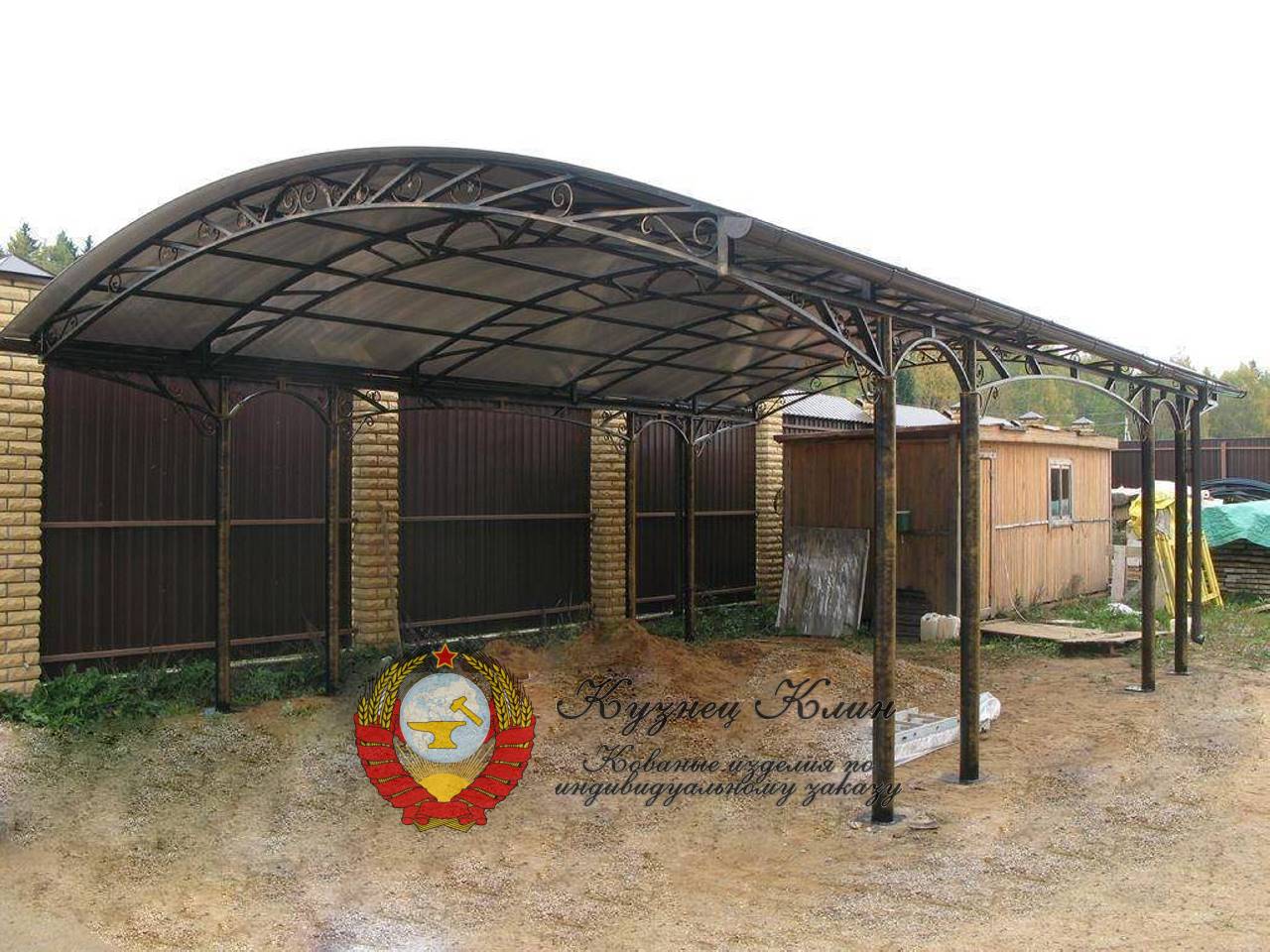 Автонавес кованый с двумя въездами